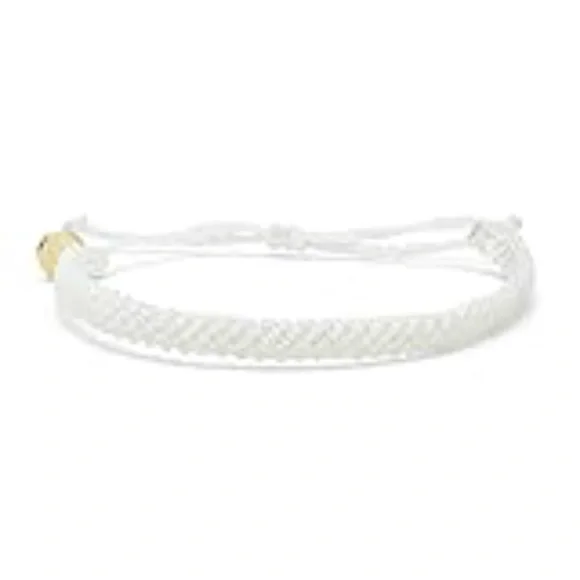 Pura Vida White Half Flat Woven Bracelet - Waterproof, Adjustable Band NWT - Picture 1 of 2